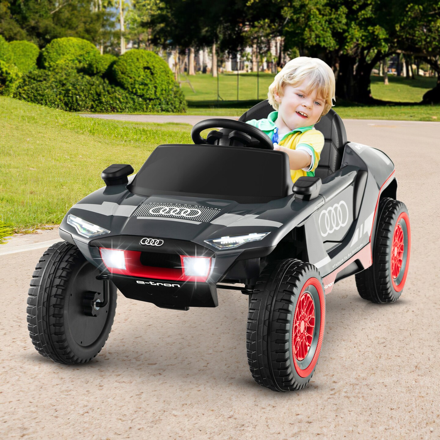 Licensed Audi Kids Ride On E-tron Racing Car-Grey