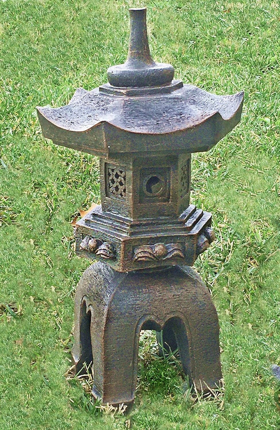 Pagoda Stupa Zen Garden Decor Lawn Ornament Nara Japanese Style Asian Temple Lighthouse Oriental Lantern Toro Outdoor Statue 17 Inch
