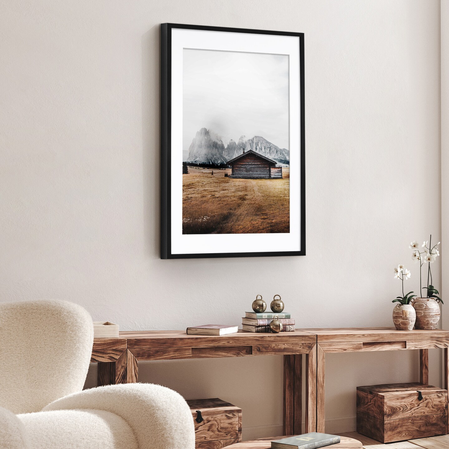 Americanflat Gallery-Style Picture Frame with Mat - Showcase Artwork, Prints, and Photos - Shatter Resistant Glass - Hanging Hardware with Drywall Anchor