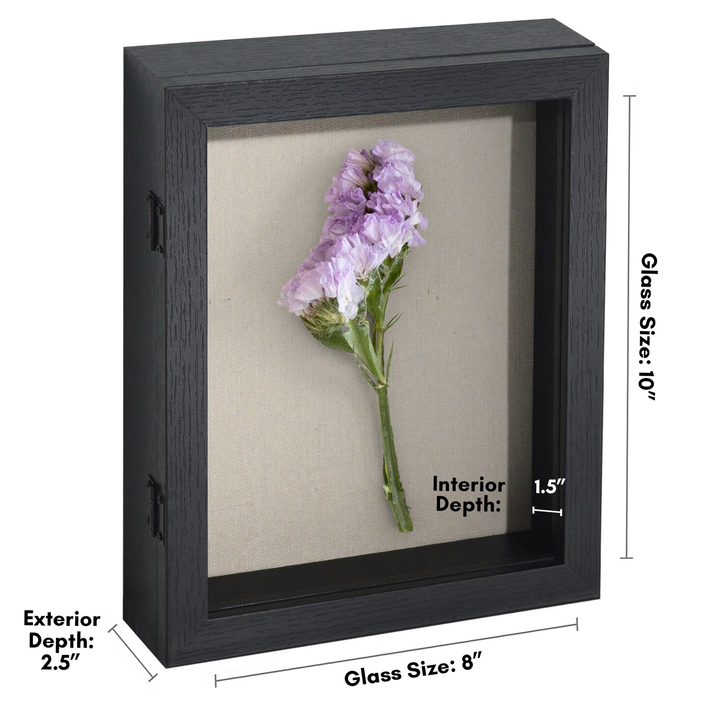 Americanflat Front Loading Shadow Box Frame - 1.5 Interior Depth for Memorabilia - Display Case for Keepsakes - Magnetic Closure - Includes Pins to Secure Items - Hanging Hardware