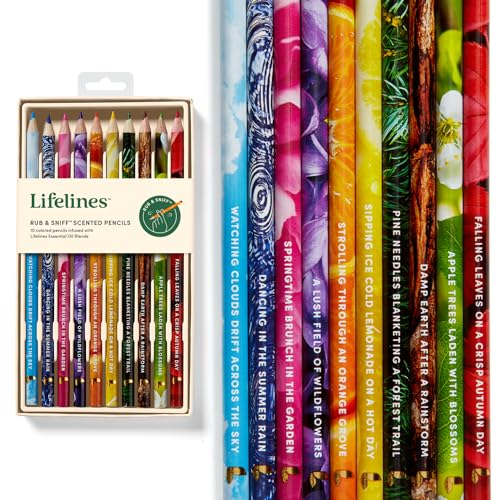 10 Colored Pencils - Infused with Essential Oil Blends - Color Pencil Set of 10 - Colored Pencils for Adult Coloring Books - Adult Coloring Pencils -Travel Case Included