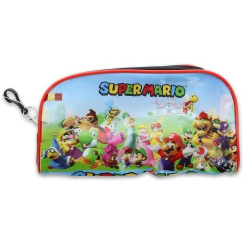 Mario Brothers Pencil Case Plastic Top Zipper School Supplies Storage 8.5&#x22;X4&#x22;