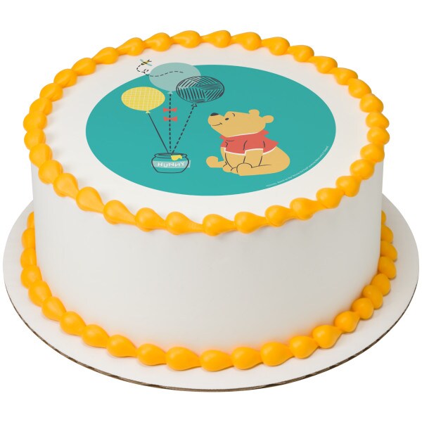 Disney Baby Winnie the Pooh 1st Birthday Edible Cake Topper Image - 7.5&#x22; Round
