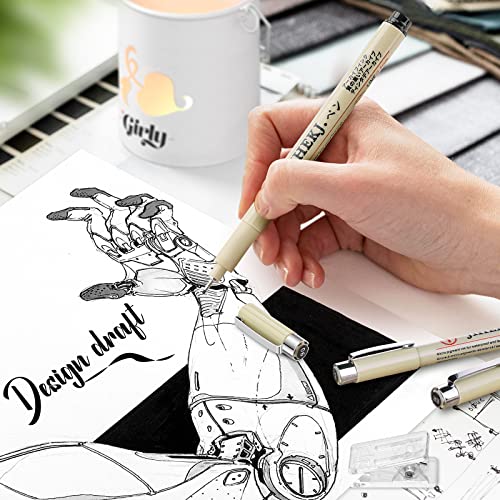 12 Pack, Art Pens Anime Pens Sketch Pens Precision Multiliner Pens ink Pens Calligraphy Pens Design Pens Office School Supplies Drawing Supplies Artists Line Art Supplies Design Supplies