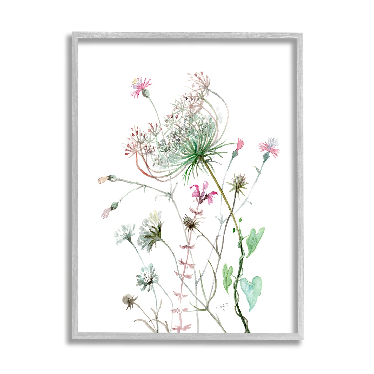 Stupell Industries Spring Meadow Florals Blooming Framed Giclee Art