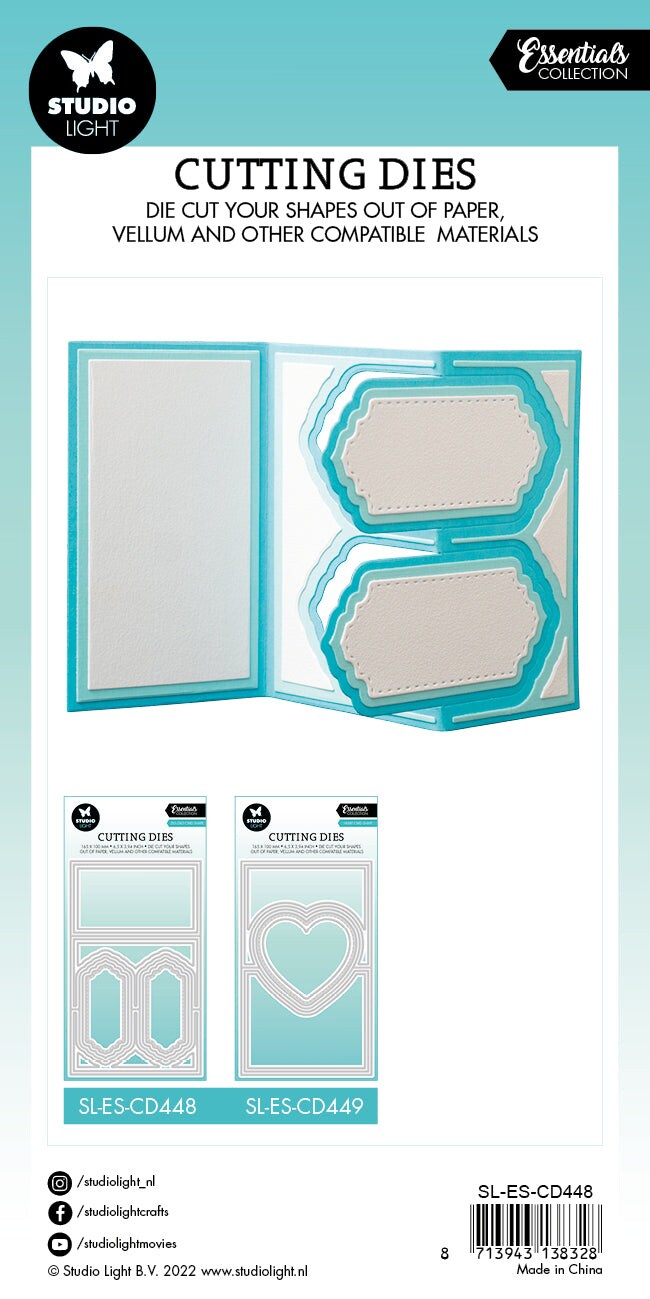 Studio Light SL Cutting Dies Zig-Zag Card Shape Essentials 165x100x1mm 13 PC nr.448