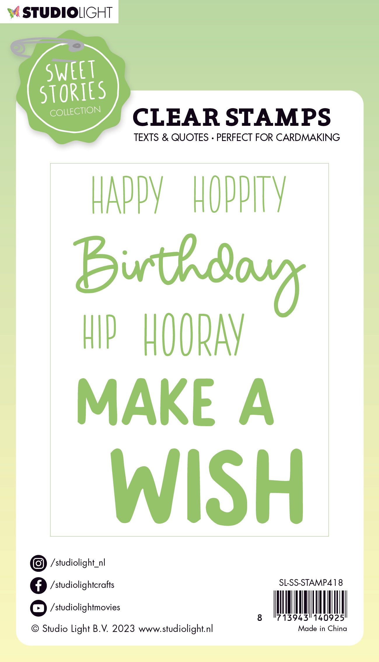 Studio Light SL Clear Stamp Quotes Large Make A Wish Sweet Stories ...