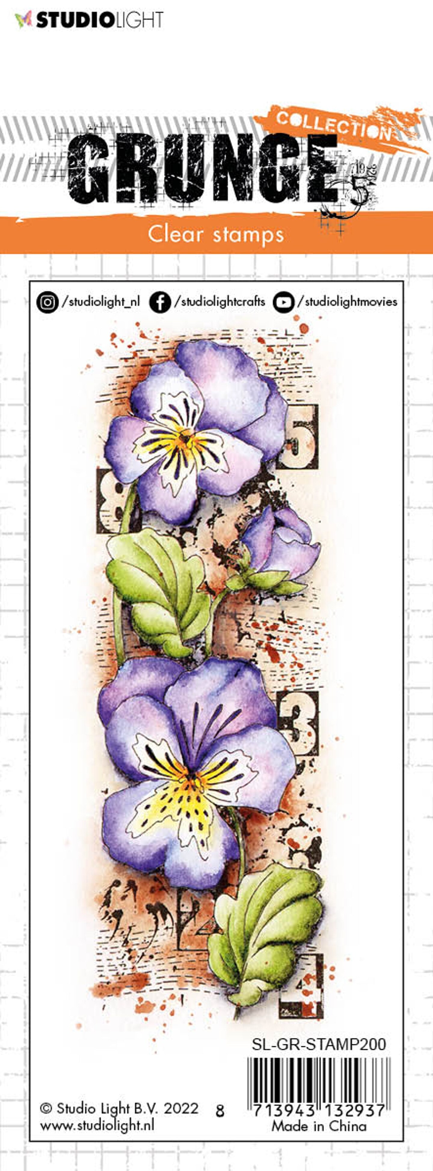 Studio Light SL Clear Stamp Violets Grunge Collection 148x52,2x3mm 1 PC ...