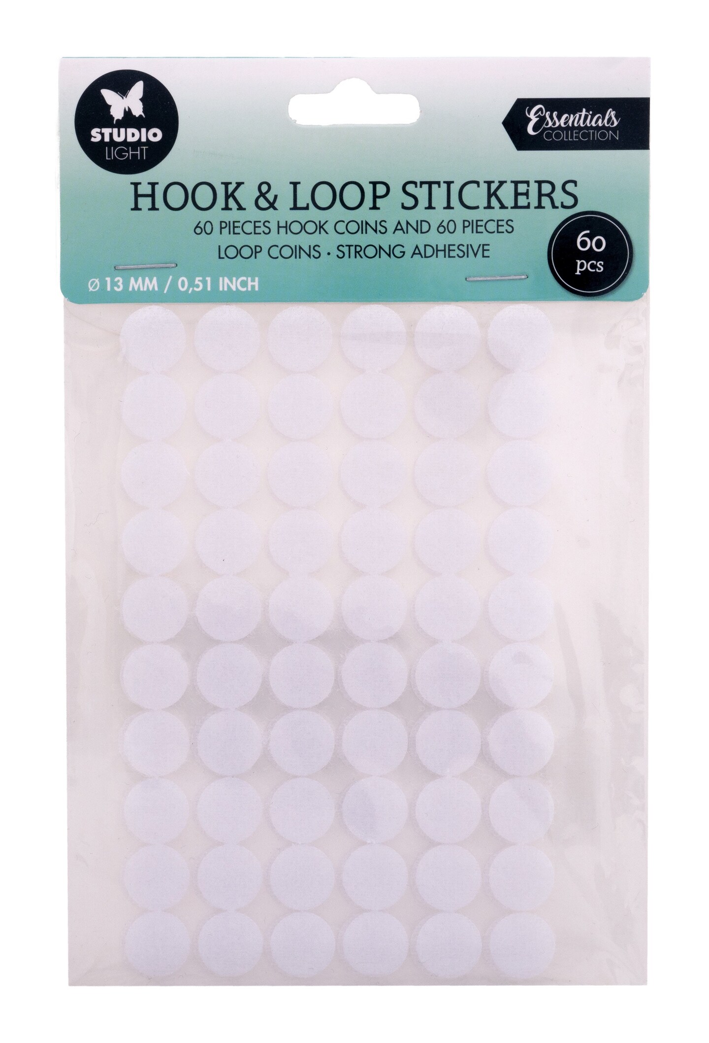 Studio Light SL Hook & Loop Stickers Round 13mm Essential Tools 200x140x2mm 60 PC nr.02