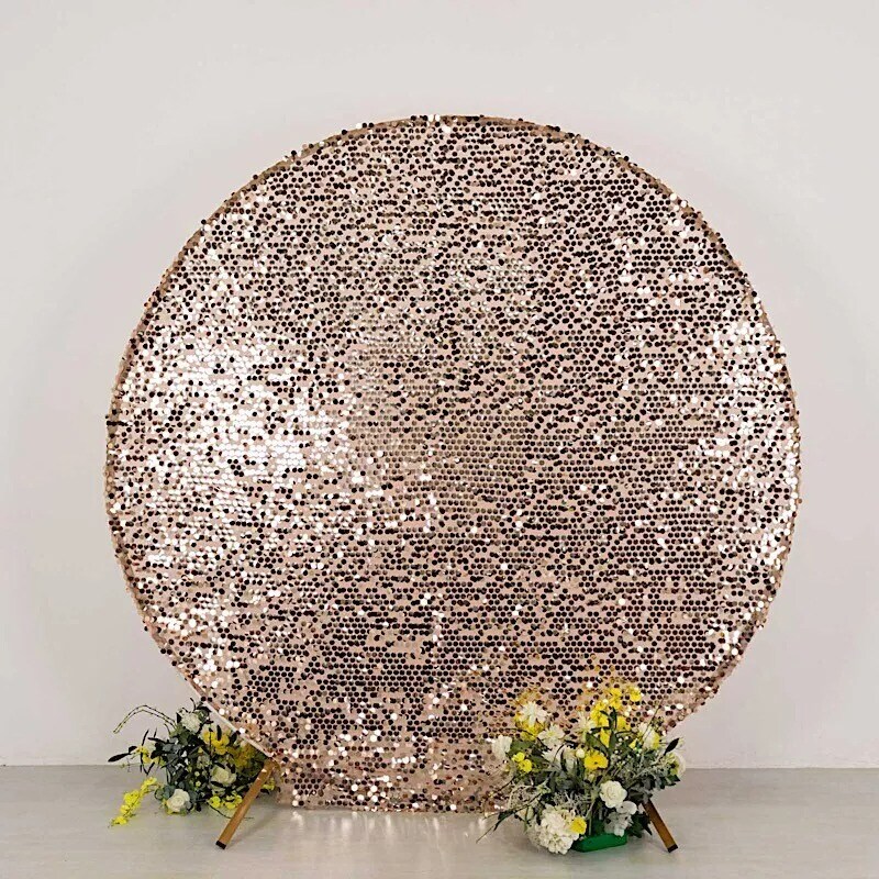 7.5 ft BLUSH Sparkly Big Payette Sequin Backdrop STAND COVER