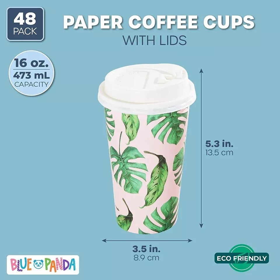 48 Pack Insulated To-Go Coffee Cups with Lids