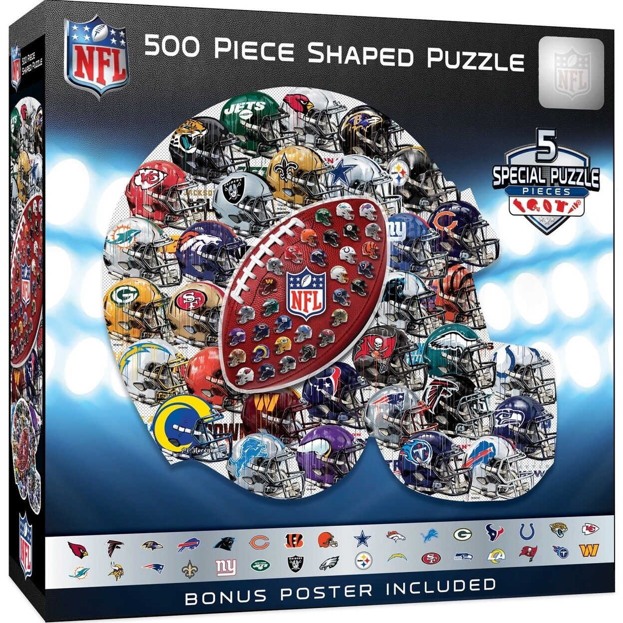 MasterPieces NFL - Helmet Drip Art 500 Piece Shaped Jigsaw Puzzle