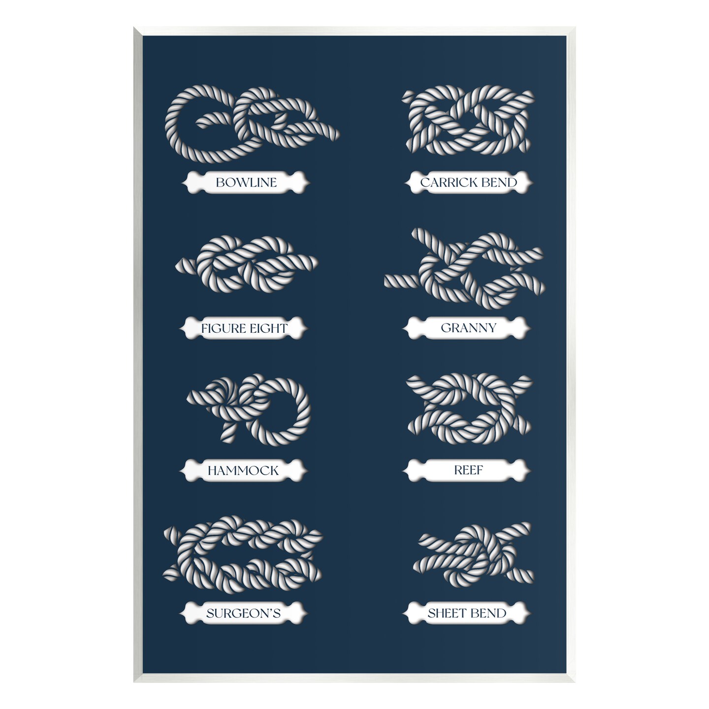 Stupell Industries Boating Knots Nautical Diagram Wall Plaque Art