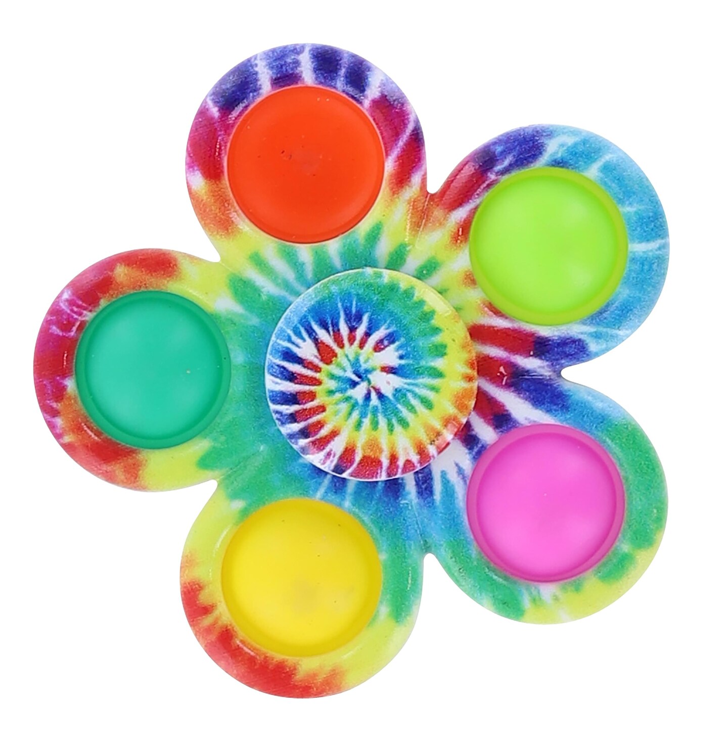 Pop Fidget Toy Spinner 5-Button Rainbow Bubble Popping Game