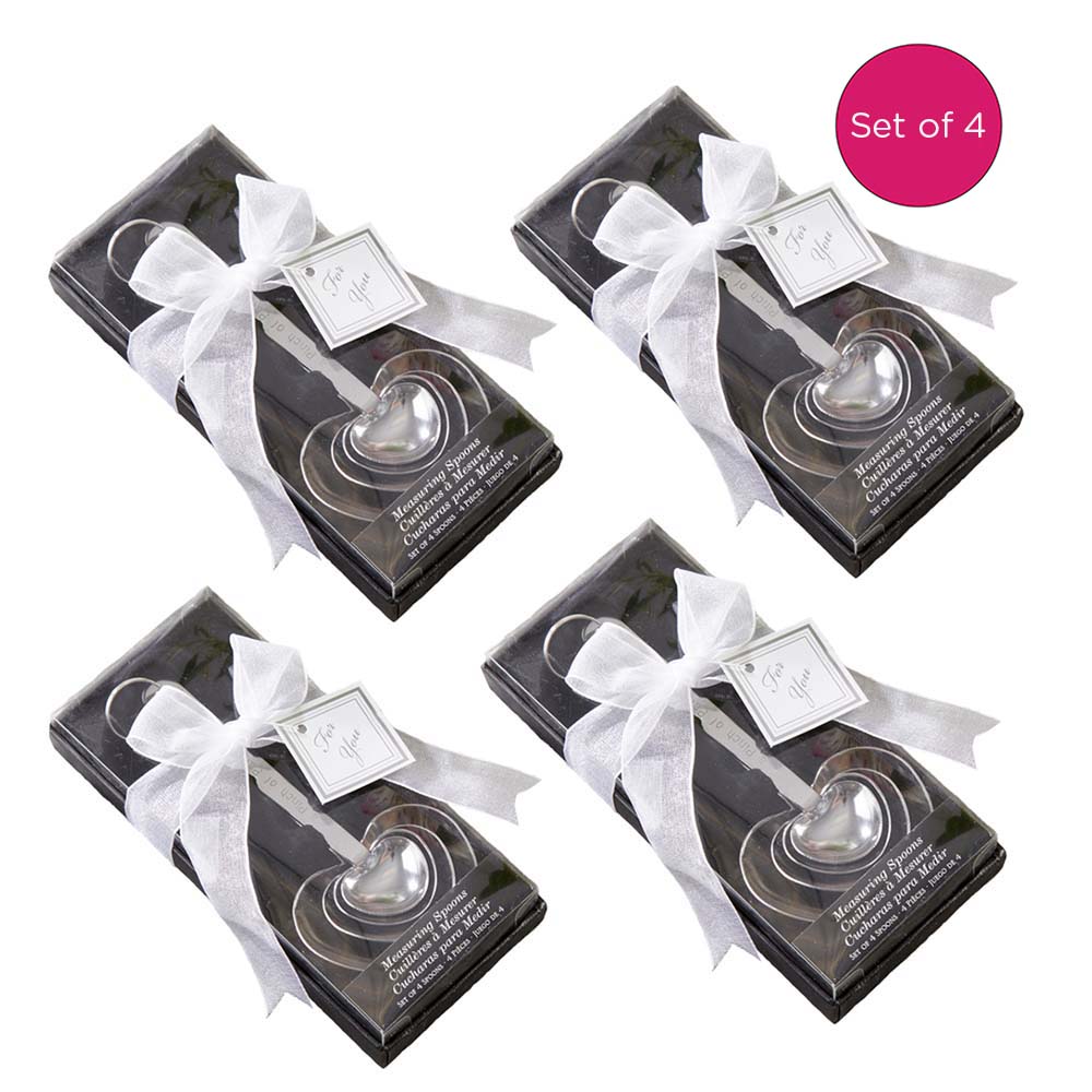 Love Beyond Measure Heart Shaped Measuring Spoons - Wedding (Set of 4)