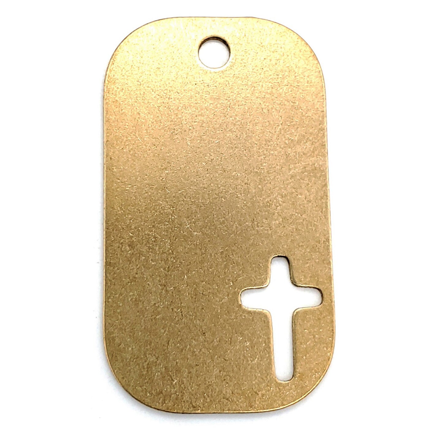 Brass Blank Cross Cutout Dog Tag Pendant
