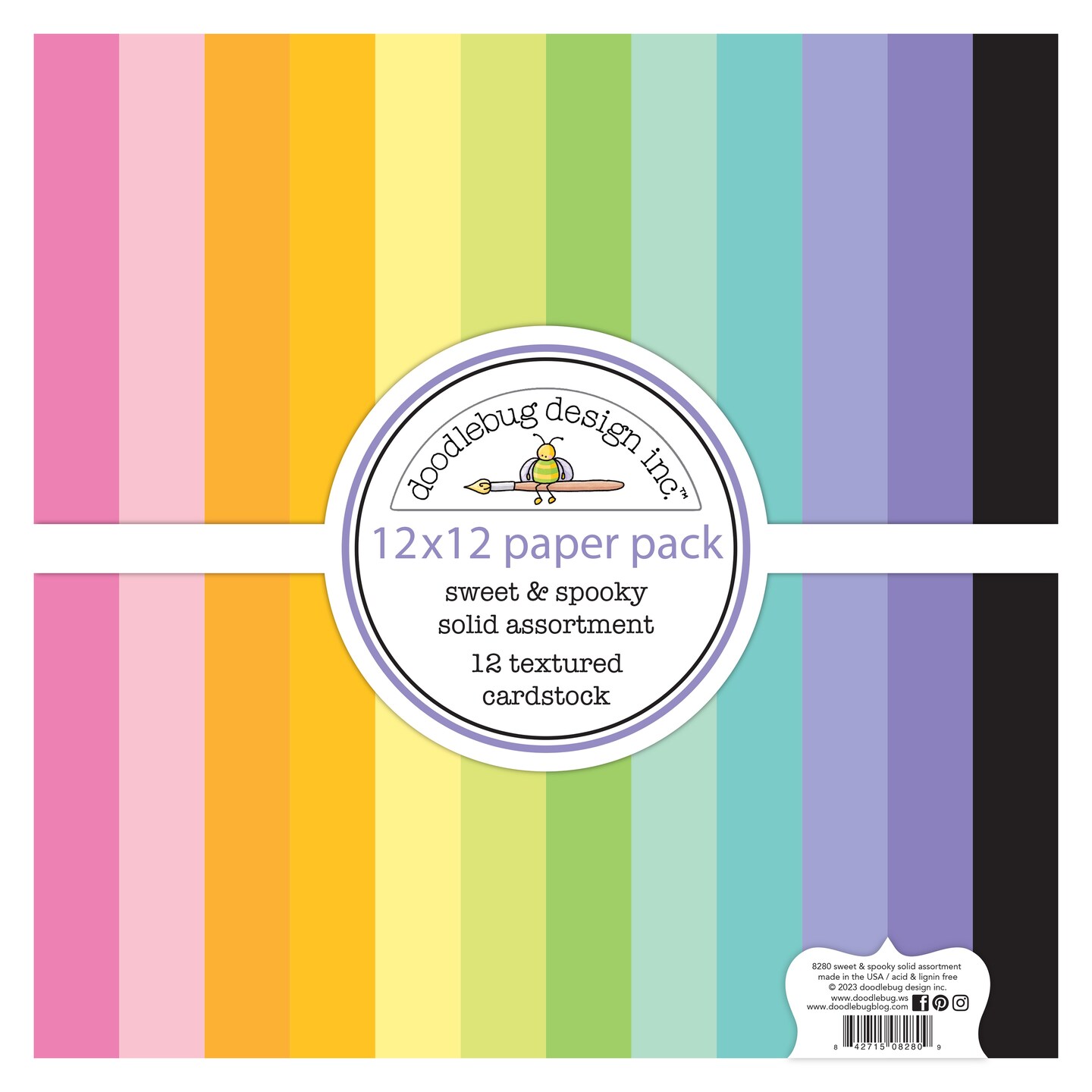 Doodlebug Textured Double-Sided Cardstock 12x12 Pack-Made with Love