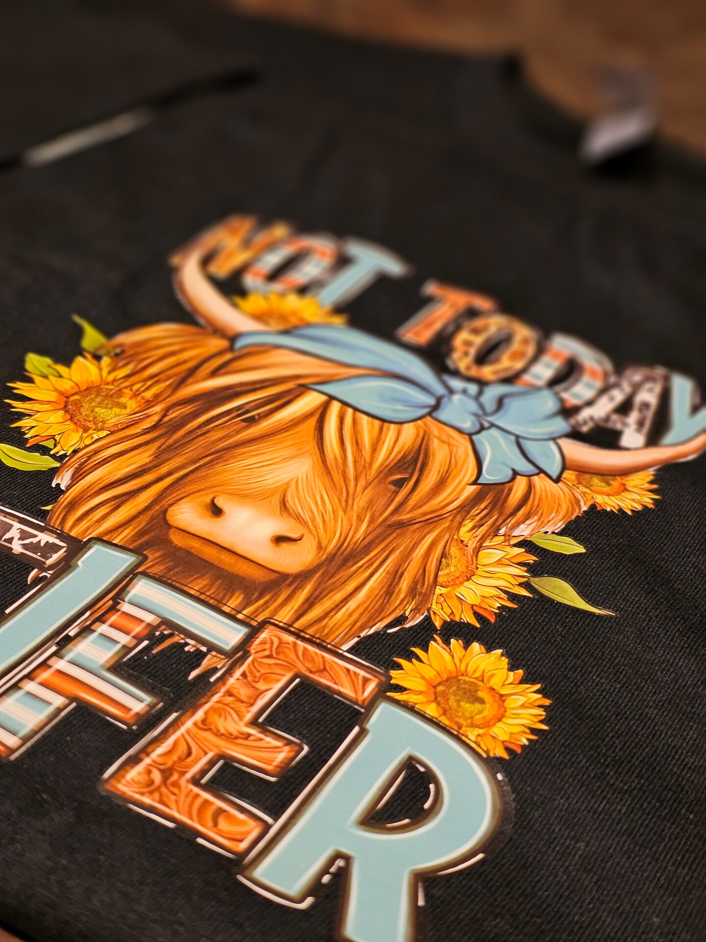 Not today heifer black t-shirt product 2