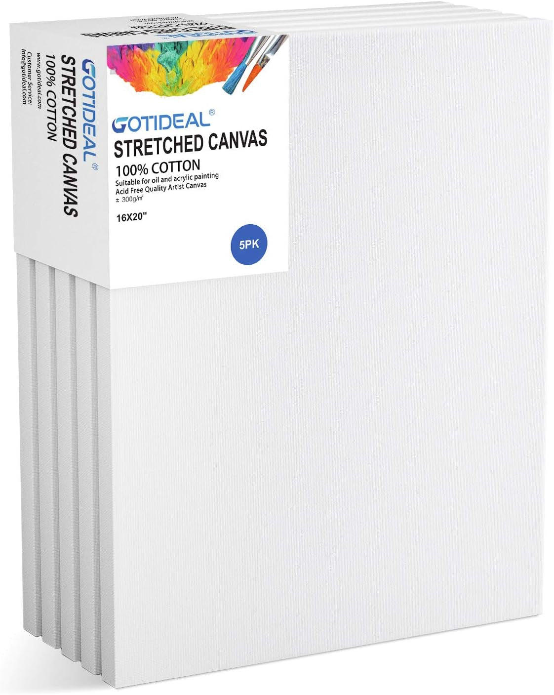 GOTIDEAL Canvases for Painting, 18 Pack Canvas Boards Multipack 4x4, 5x7,  8x10, 9x12,11x14,Primed White Blank Artist Canvas Panels Variety Pack for