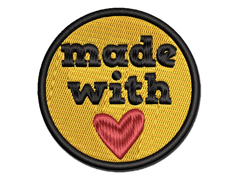 Yellow Heart - Embroidered Iron on Patch