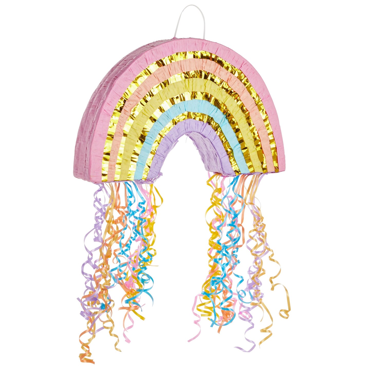 Rainbow Pull String Pinata for Pastel Birthday Decorations, Gender Reveal  Party Supplies (Small, 16.5 x 10 x 3 In)