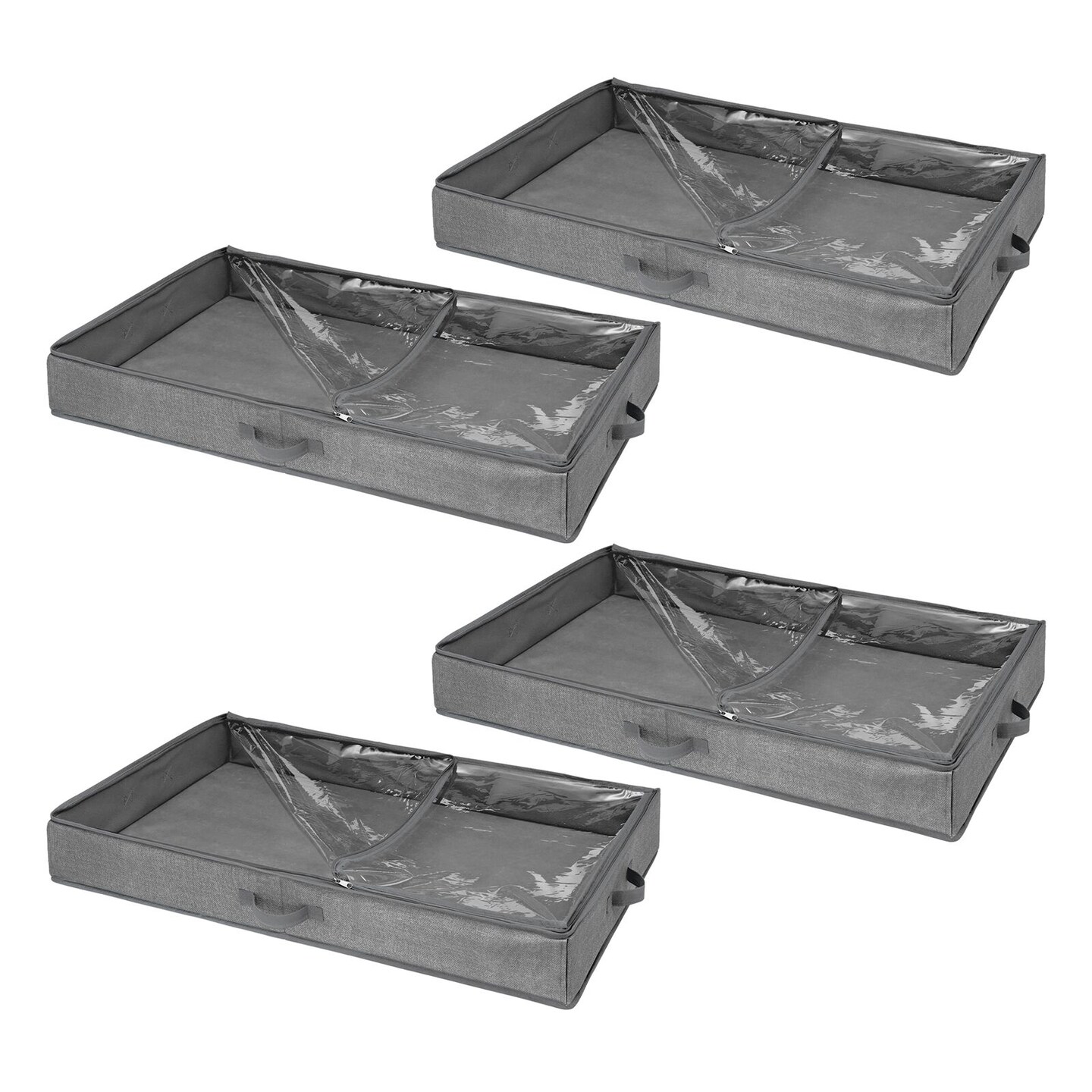 mDesign Fabric Under Bed Storage Organizer, Zippered Lid, 4 Pack Michaels