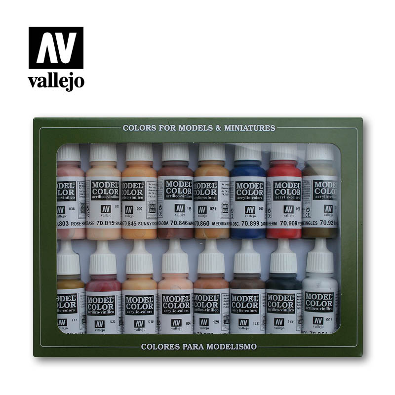 Vallejo   Face &#x26; Skin Tones (16) 16 color Set