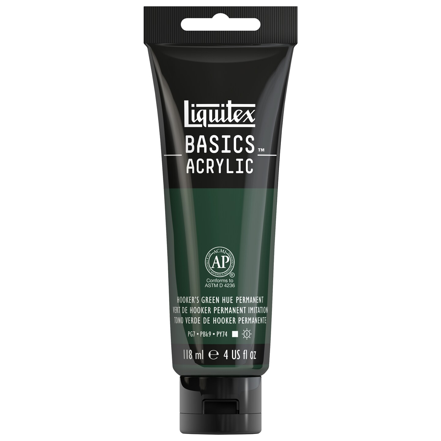 Liquitex Basics Acrylic Color, 4 Oz. Tube, Hooker's Green Hue Permanent