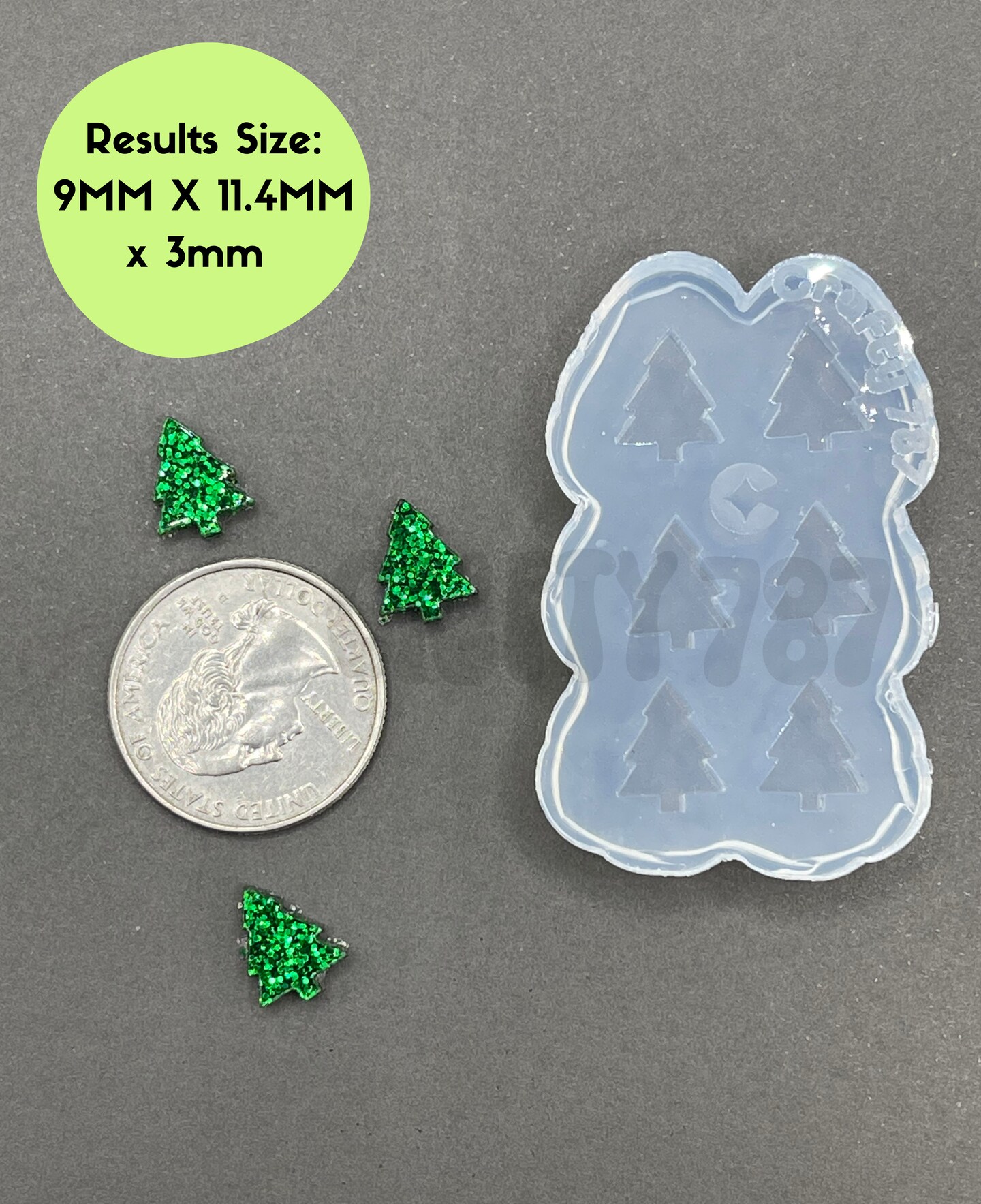 Mini Christmas Tree Stud Earring Silicone Mold (A14)