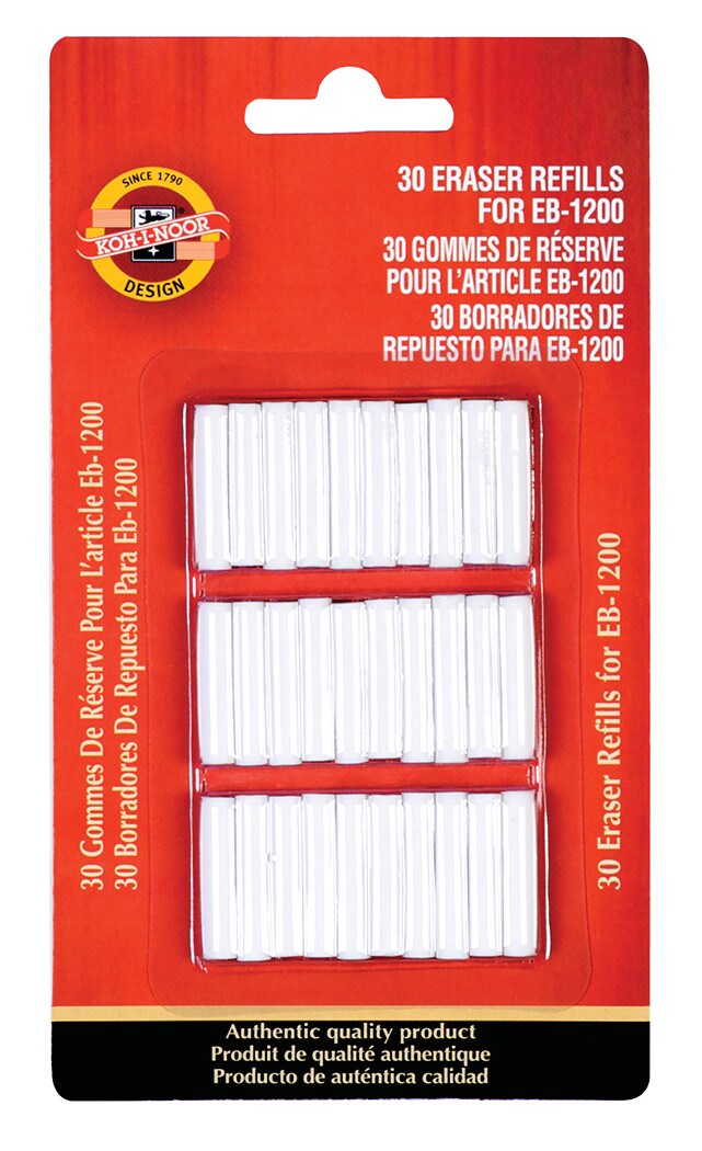 Koh-I-Noor - Battery Operated Eraser Refills - 30-Refill Pack - Carded