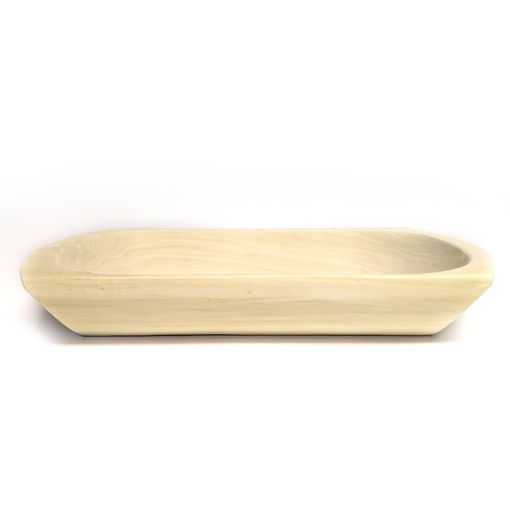 Lehman&#x27;s German Made Unfinished Wood Dough Kneading Bowl Curved Sides 22.5 in