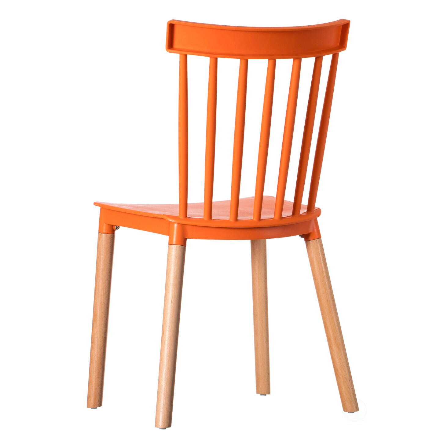 Modern Plastic Dining Chair Windsor Design with Beech Wood Legs