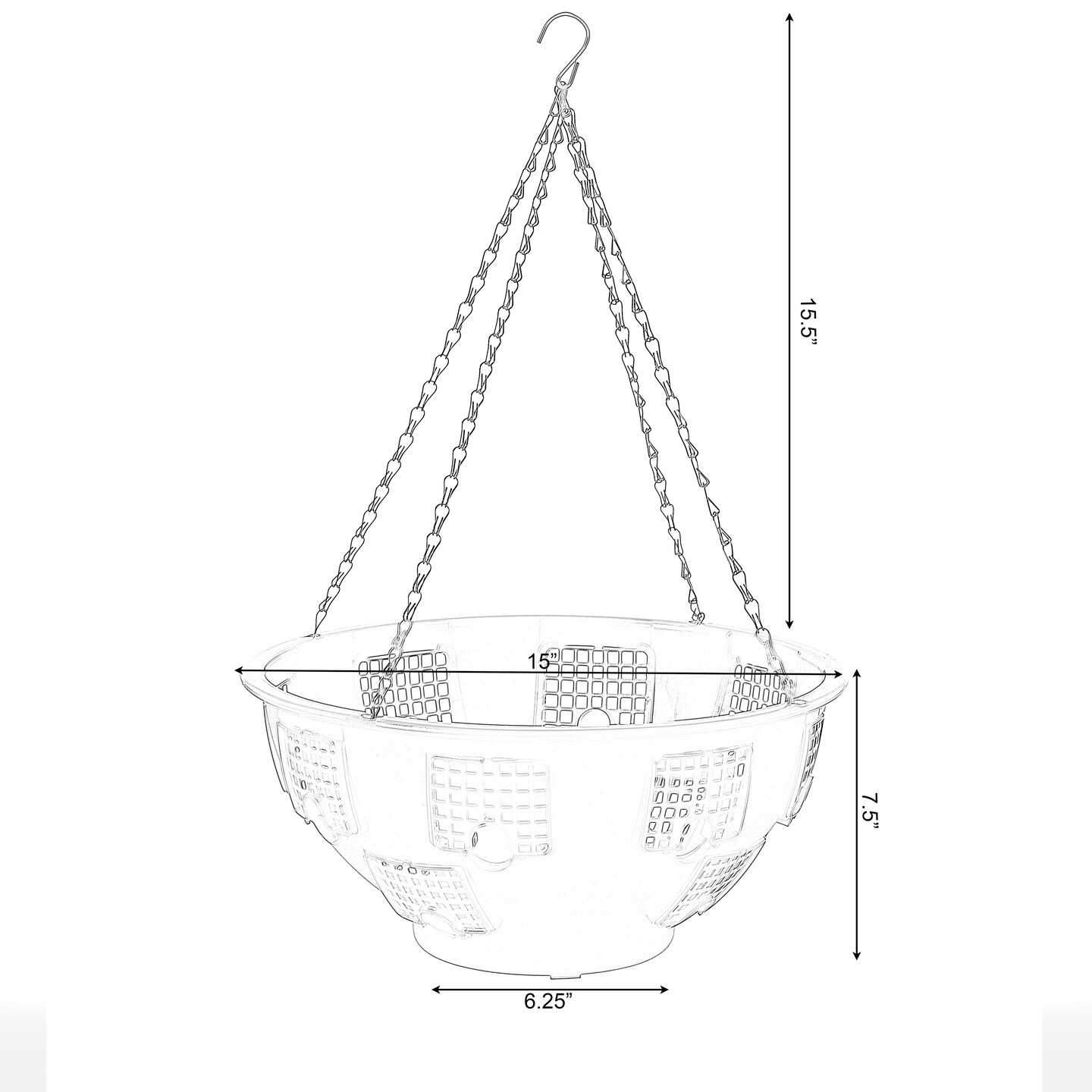 Durable Plastic Lace Ultimate Hanging Baskets Tomato, Flower, and Herb Outdoor Flower Planter