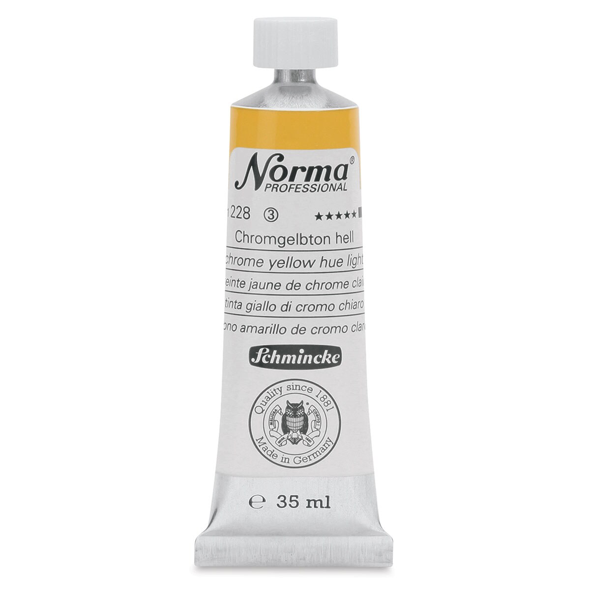 Schmincke Norma Professional Oil Paint - Chrome Yellow Hue Light, 35 ml, Tube