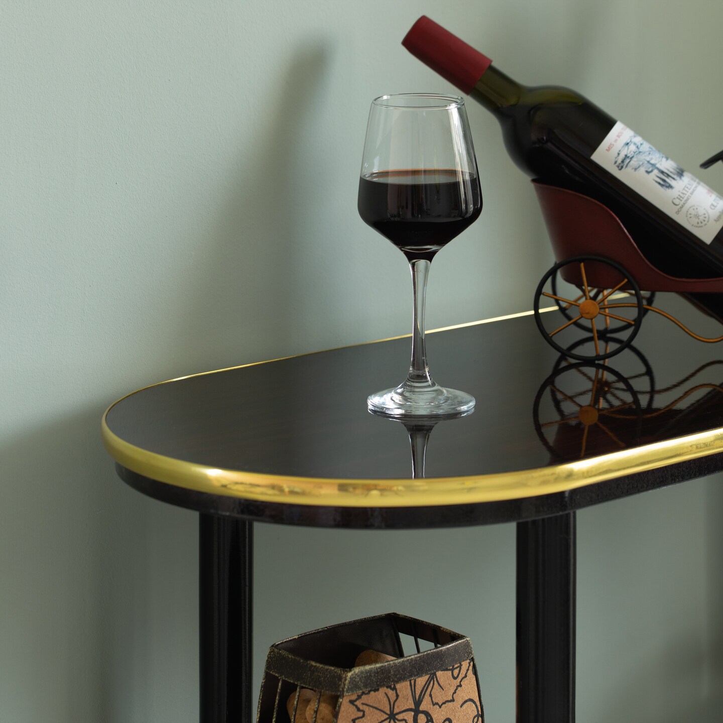 Wooden Console Table Mini Bar Cabinet, Modern Style and Versatile Piece of Furniture that Adapts to Various Roles from Coffee and Tea Haven, Drink Station or a Beer Island in your Kitchen