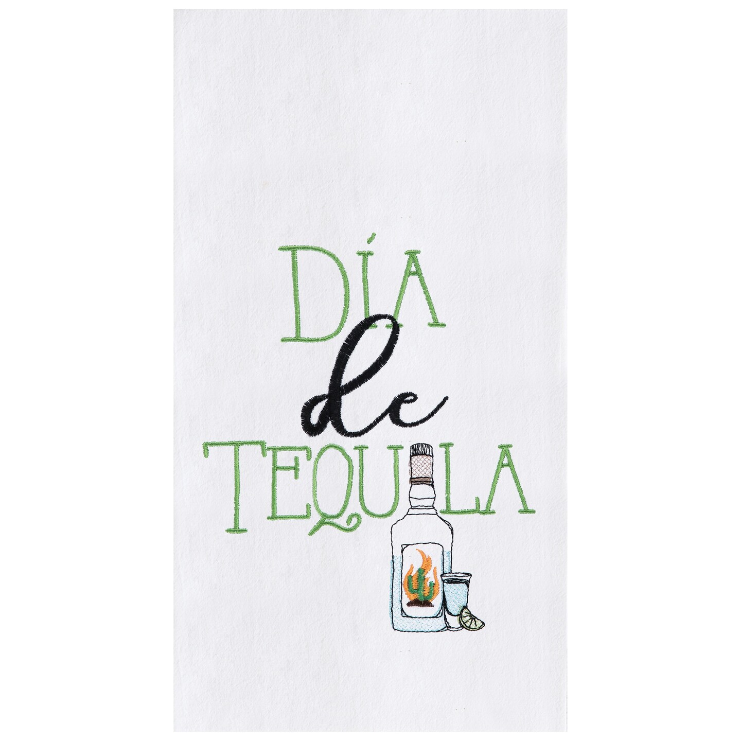 Dia De Tequila Embroidered Flour Sack Cotton Kitchen Towel