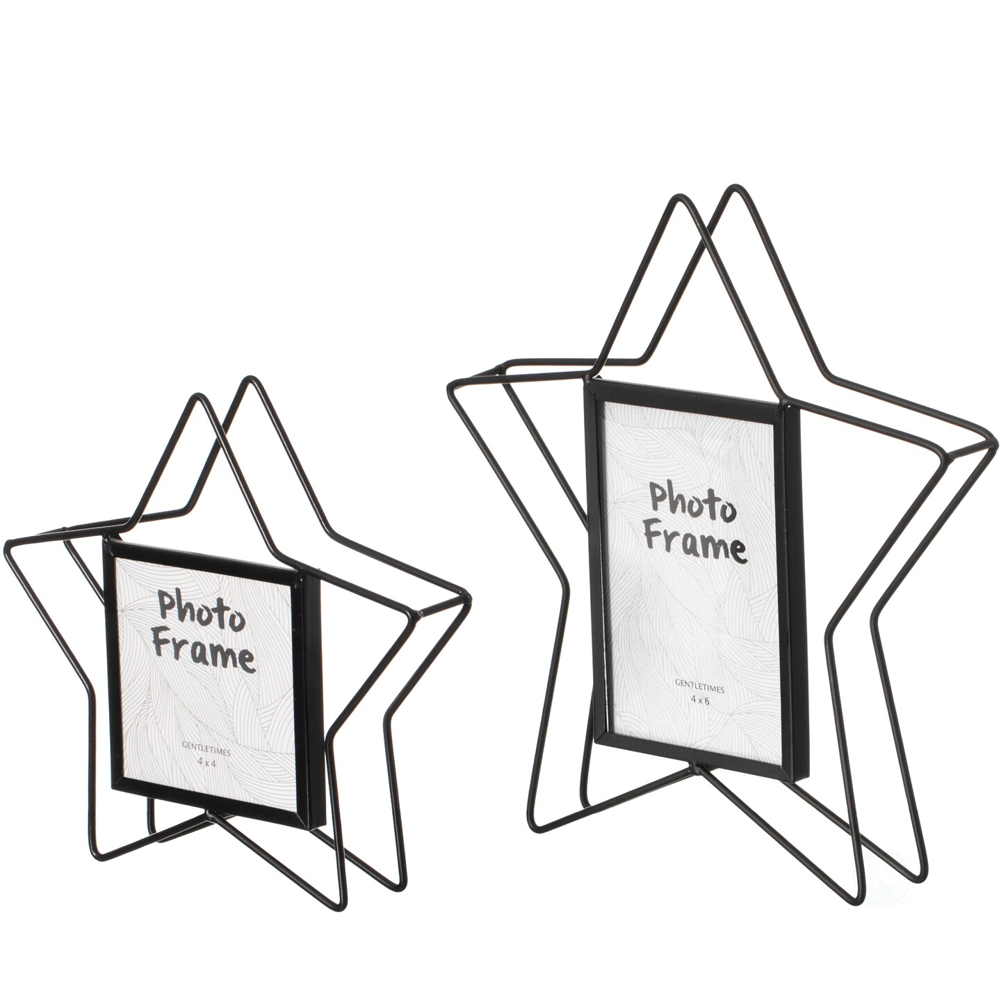 Modern Star Shape Black Metal Decor Photo Frame for Tabletop Display