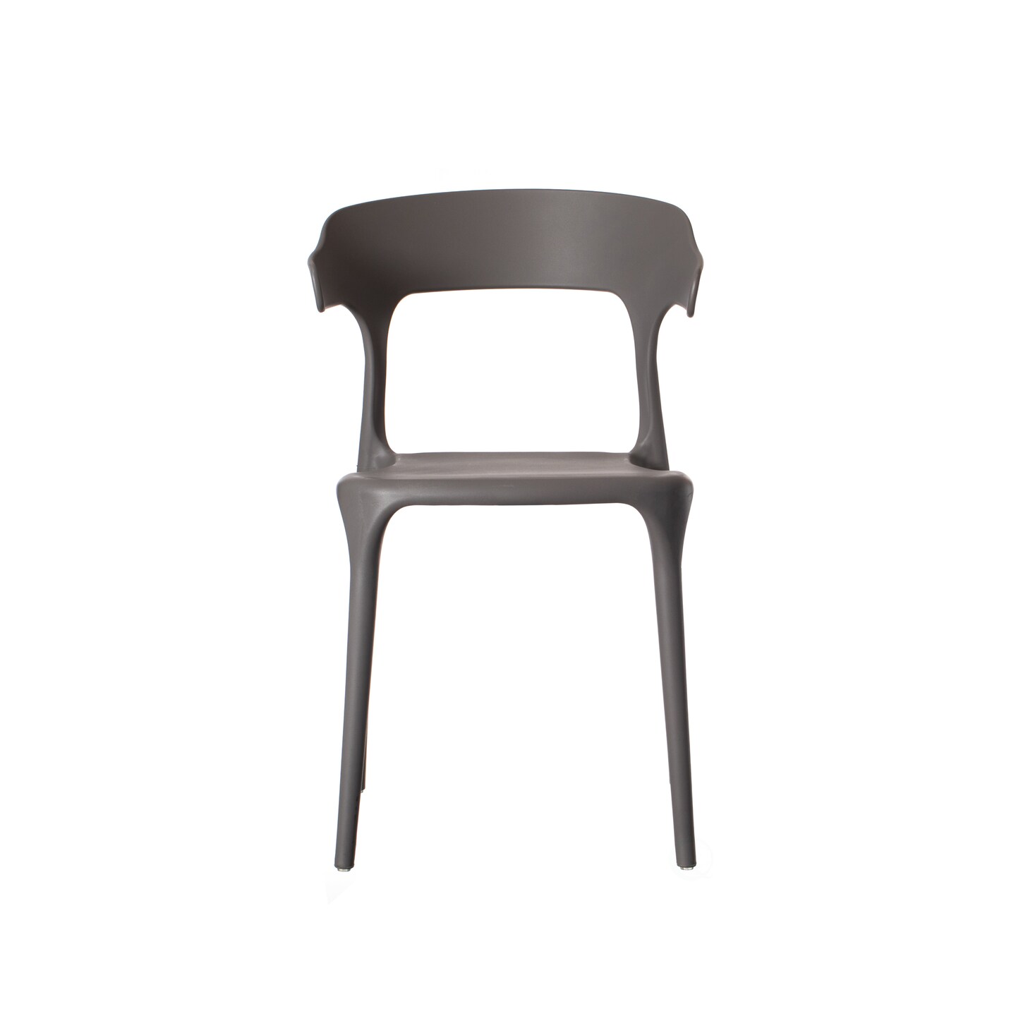 Modern Plastic Outdoor Dining Chair with Open U Shaped Back