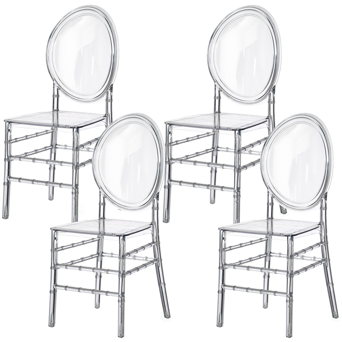 Modern Acrylic Crystal Ice Chair, Florence Dining Chair, Stackable Transparent Seating for Events and Weddings