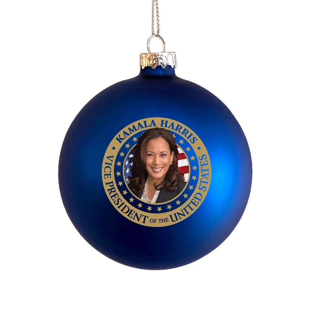 KSA Pack of 6 Blue President Biden Christmas Ball Ornaments 3.5&#x22; (90mm)