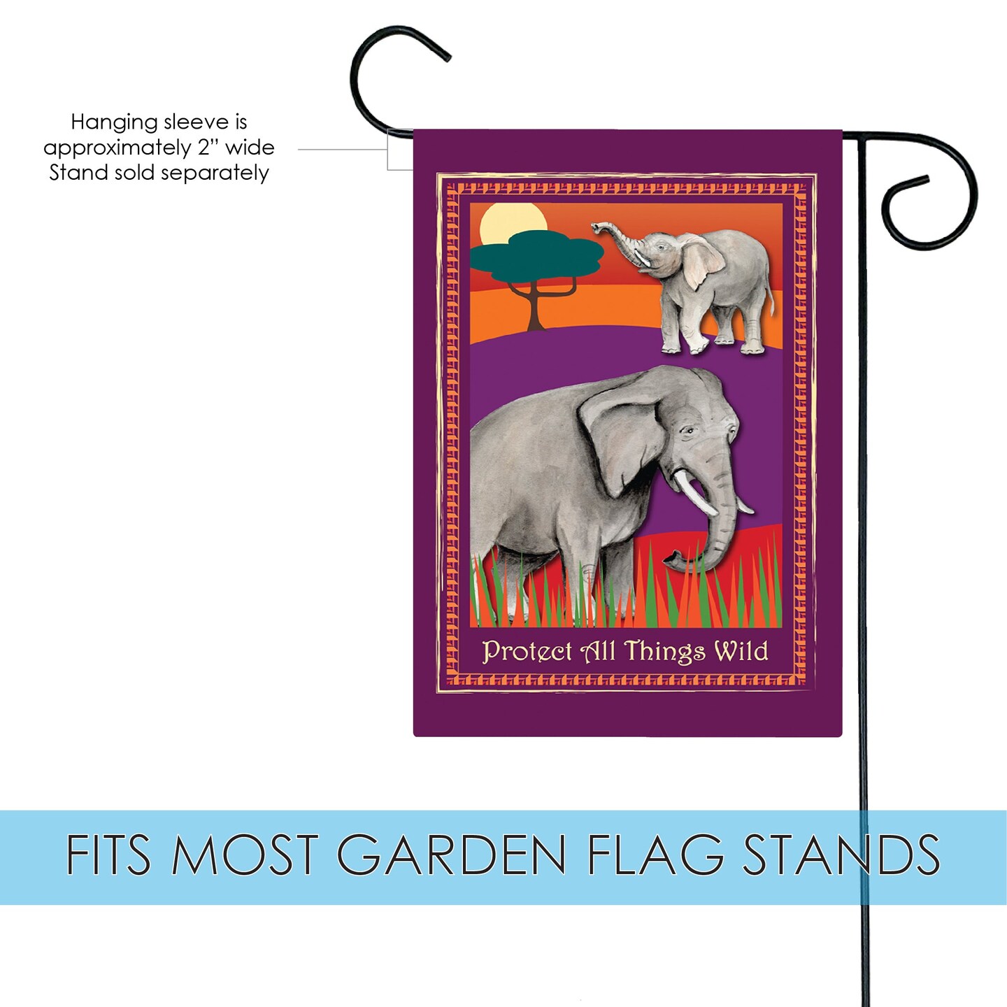 Protect Elephants Decorative Elephant Flag