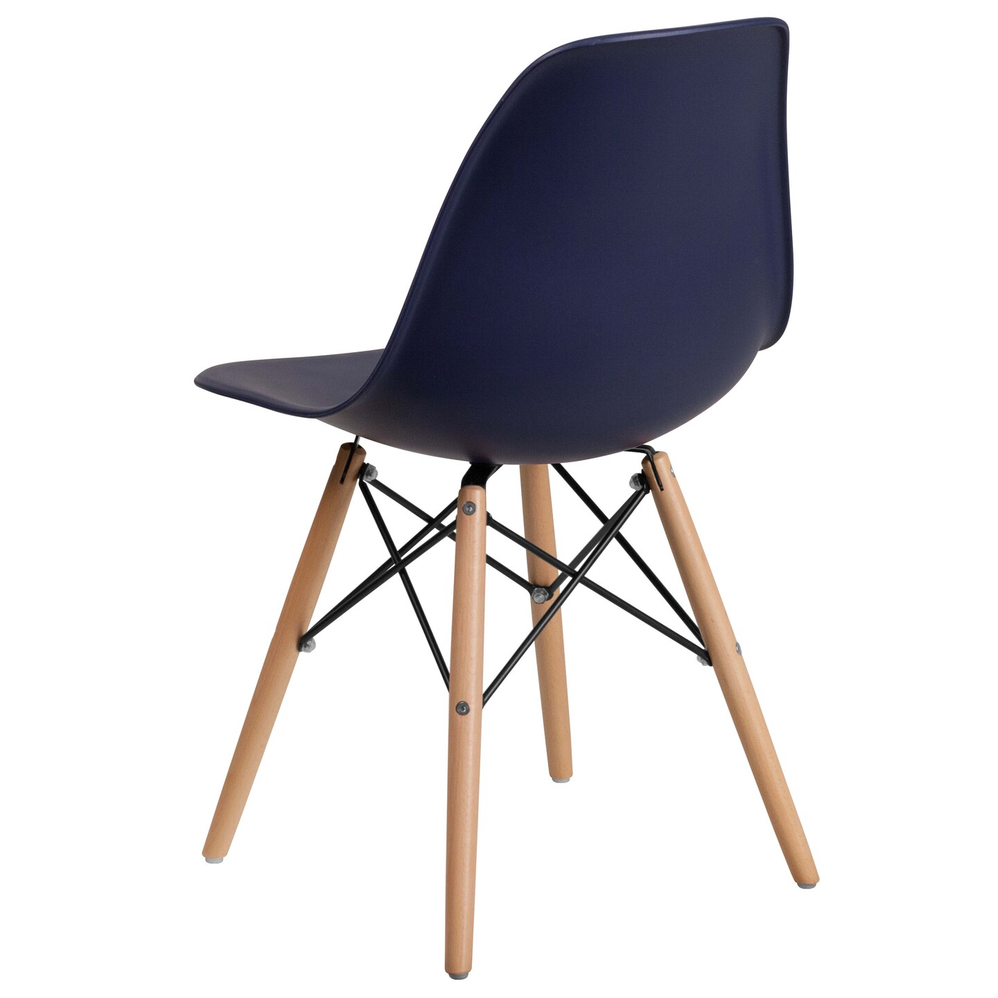 Merrick Lane Elton Series Polypropylene Accent Chair with Metal Braced Wooden Legs