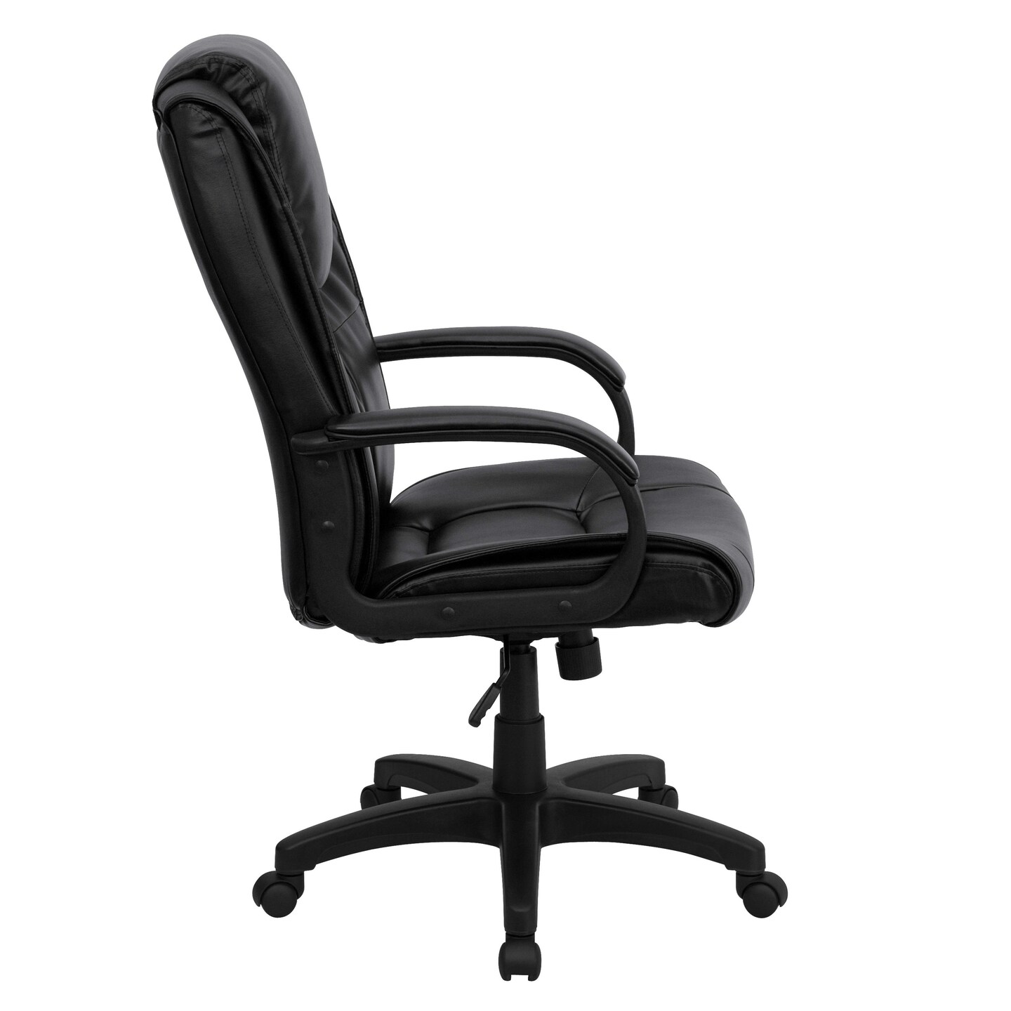 Emma and Oliver High Back Leather Executive Swivel Office Chair with Oversized Headrest and Arms