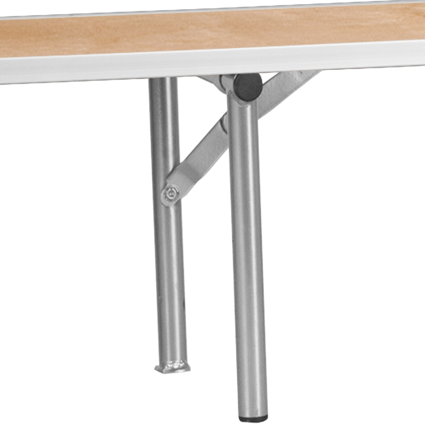 Emma and Oliver 72&#x27;&#x27; x 12&#x27;&#x27; x 12&#x27;&#x27; Birchwood Bar Top Riser with Silver Legs