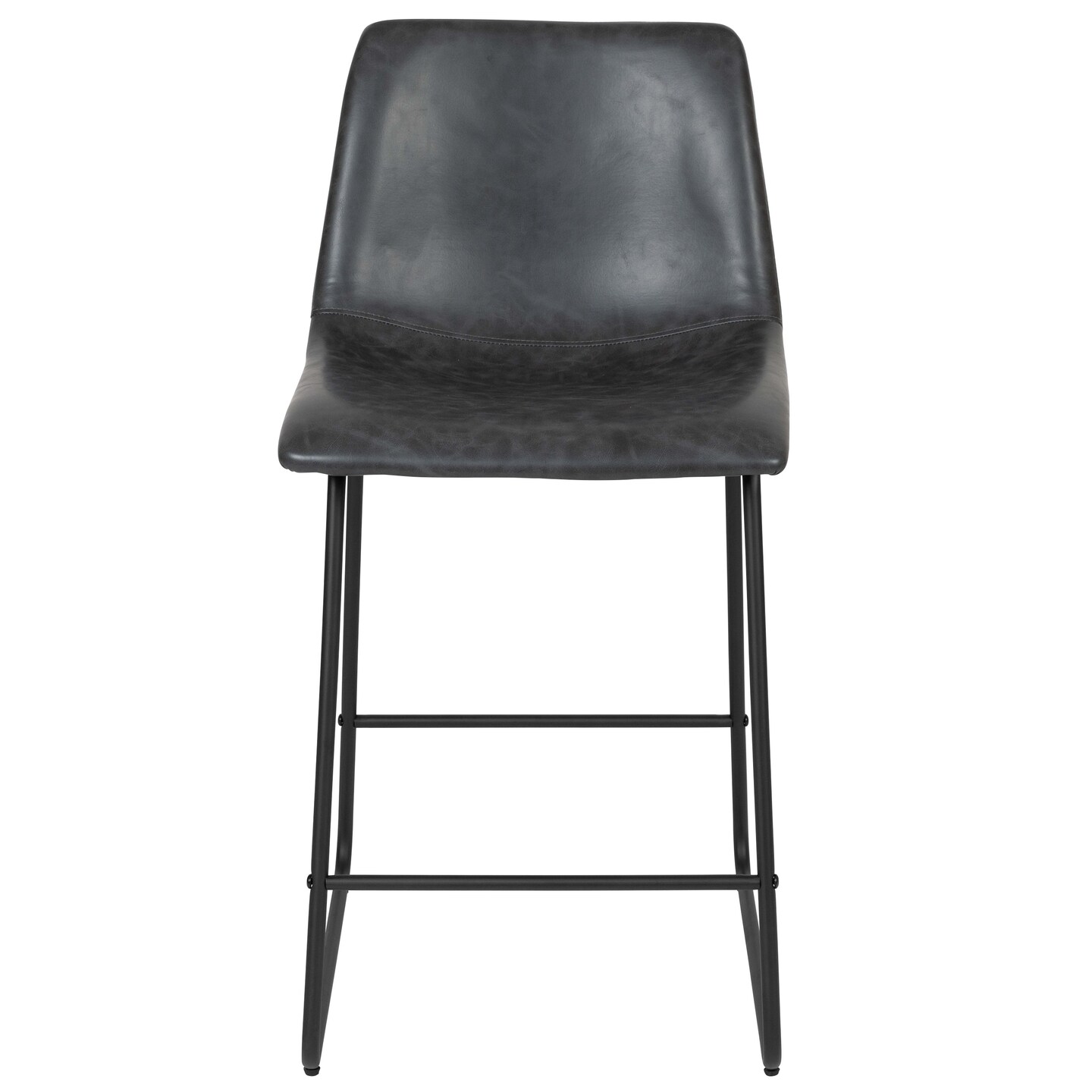 Merrick Lane 24 inch Faux Counter Height Bucket Seat Stools, Set of 2