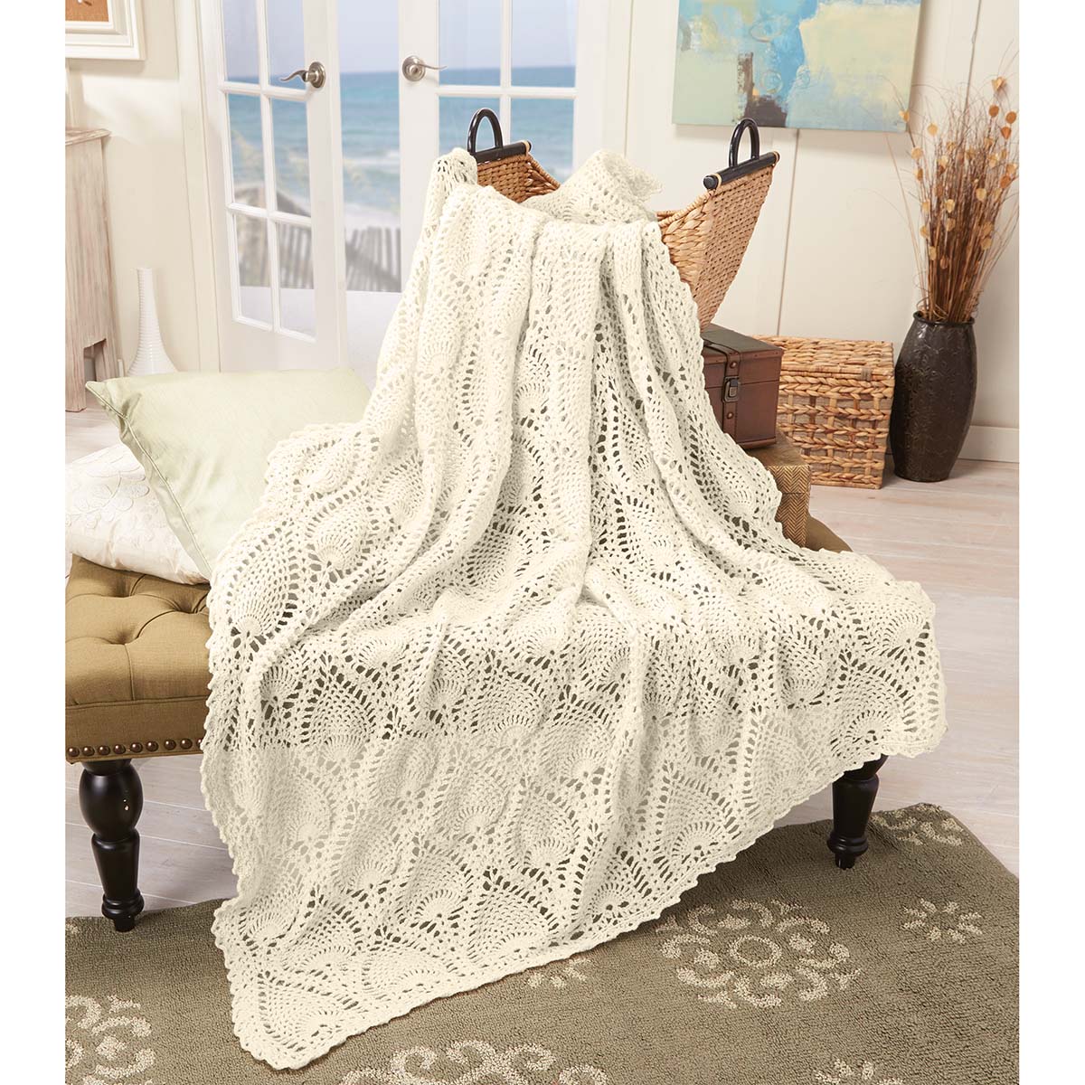 Herrschners Hospitality Crochet Afghan Kit Michaels
