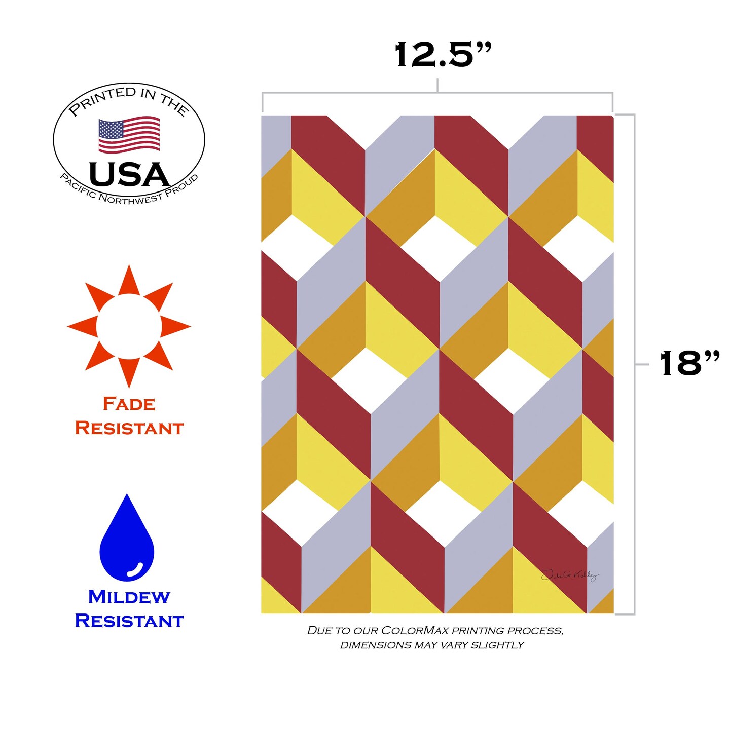 Cube Collage Decorative Cube Flag