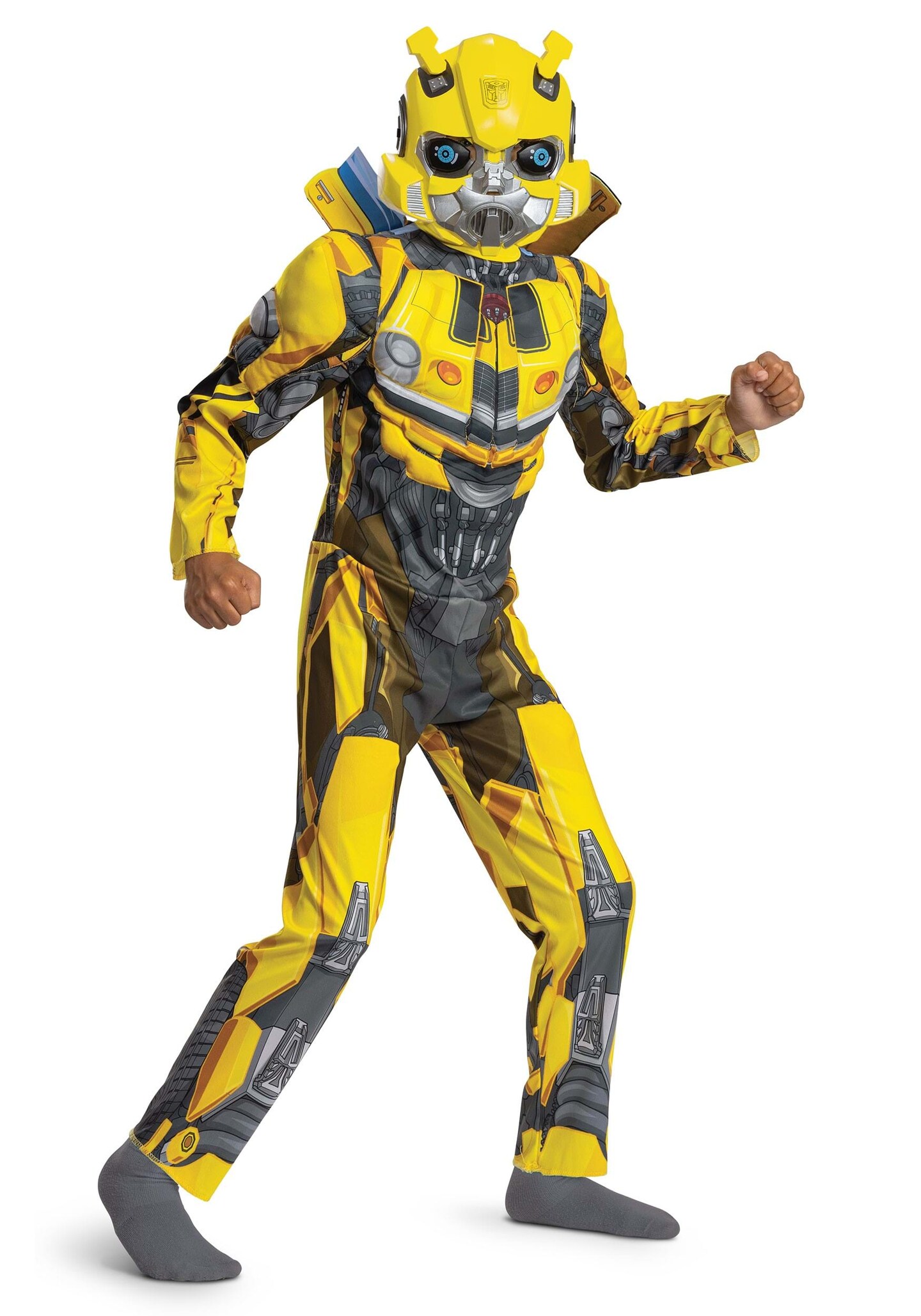 Kids' Transformers T7 Bumblebee Muscle Chest Halloween Costume Jumpsuit with Mask 4-6