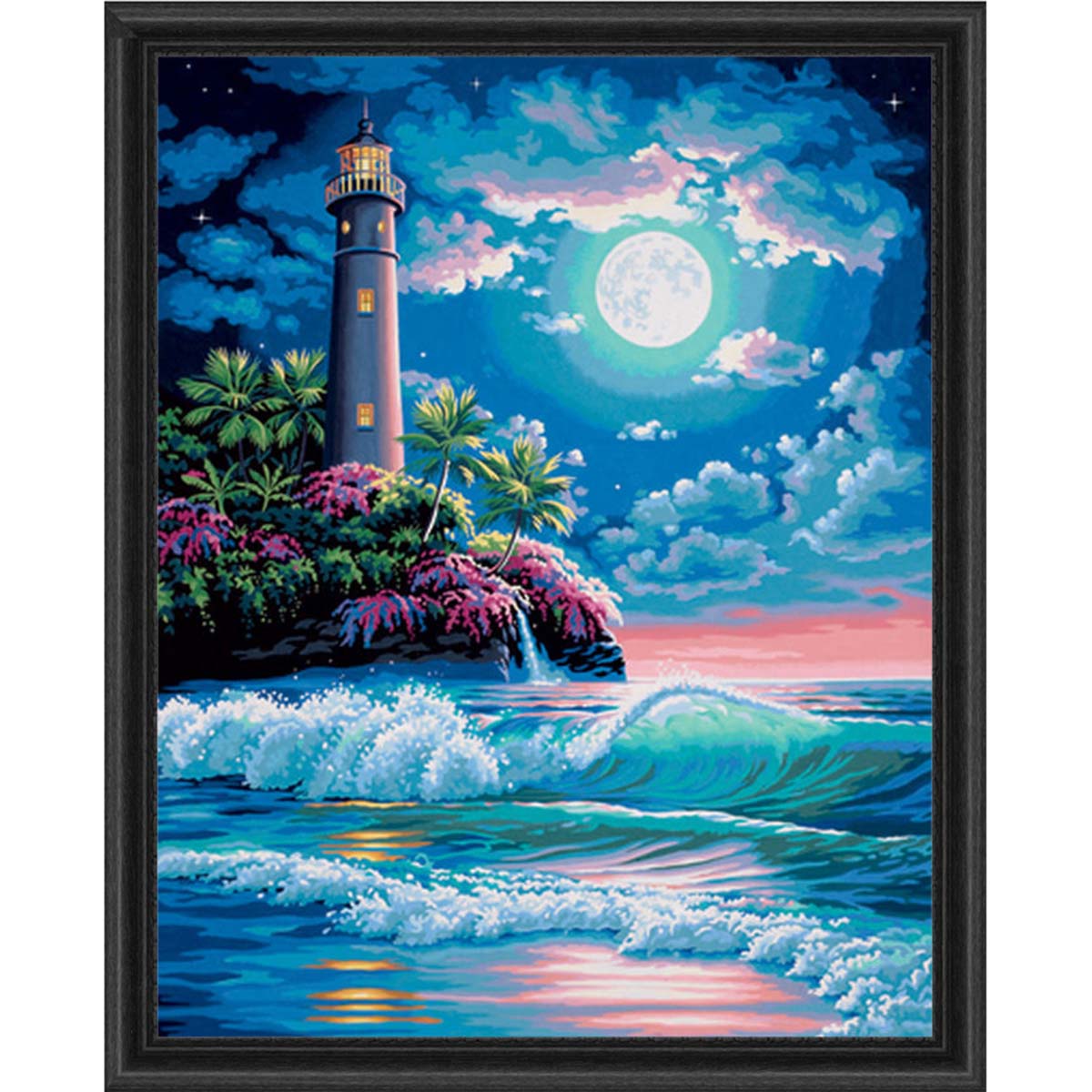 Paintworks  Lighthouse in the Moonlight Kit &#x26; Frame Paint by Number Kit