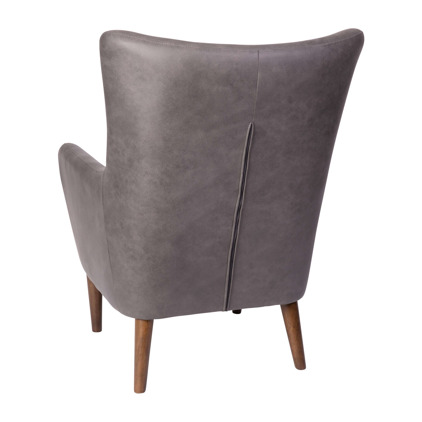 Merrick Lane Regal Traditional Wingback Accent Chair, Faux Leather Upholstery and Wooden Frame and Legs